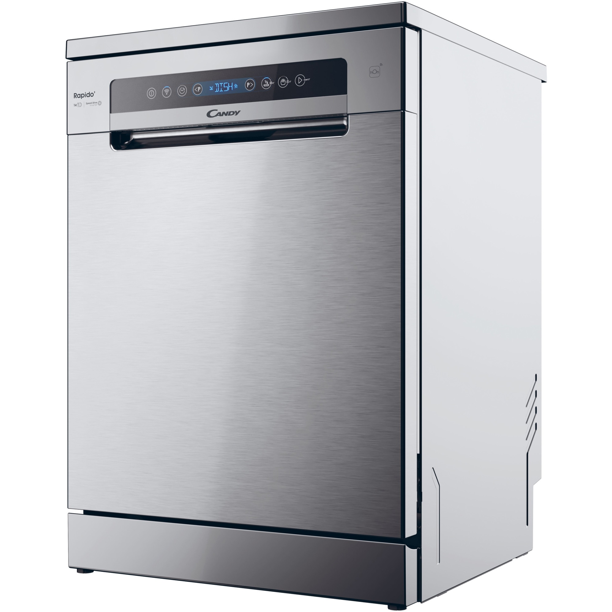 Masina de spalat vase Candy Rapido CF 4C6F0X, 14 seturi, 8 programe, Clasa C, Wi-Fi, Wash & Dry 35', Motor Speed-Drive Inverter, Automatic Open Door, 60 cm, Inox