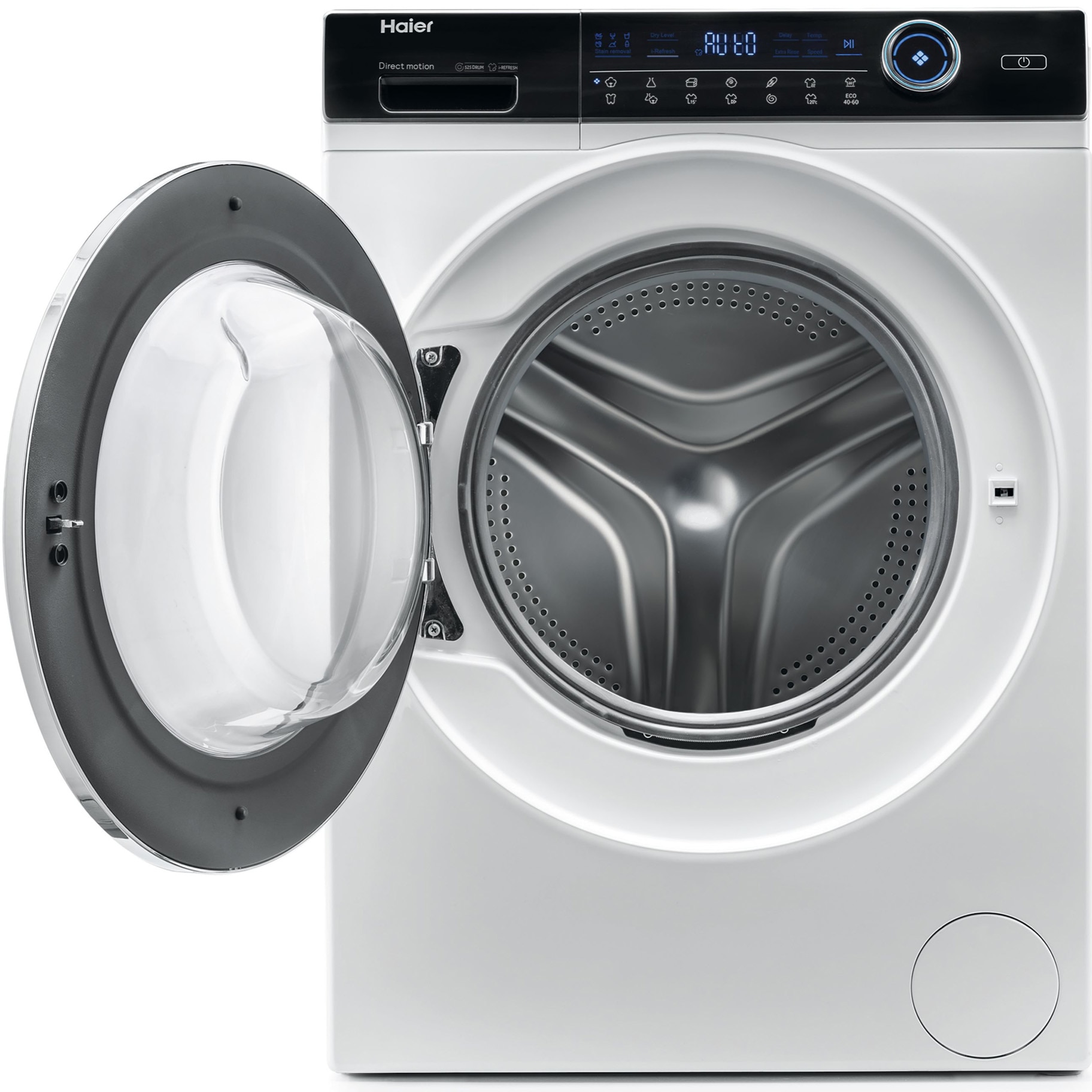 Masina de spalat rufe cu uscator Slim Haier HWD80-B14979-S, 8 kg spalare, 5 kg uscare, 1400 rpm, Clasa A, Motor Direct Motion, iRefresh, ABT, Dual Spray, Pillow Drum, Smart Detecting, Alb