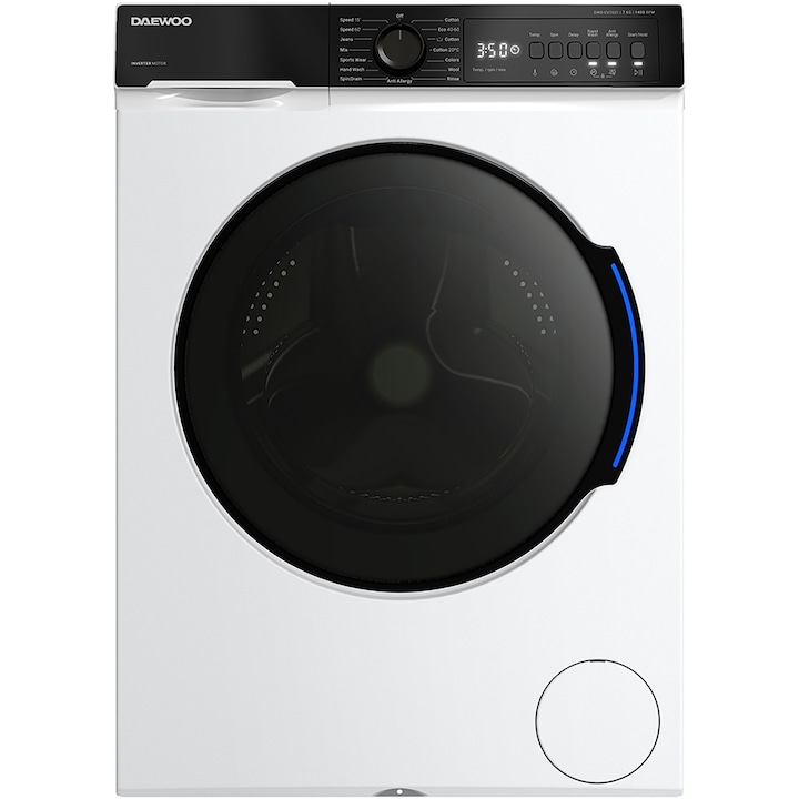Masina de spalat rufe DWD-CV7021 Daewoo, 7 kg, Clasa A, 1400 RPM, Motor inverter, Steam Wash, Alb