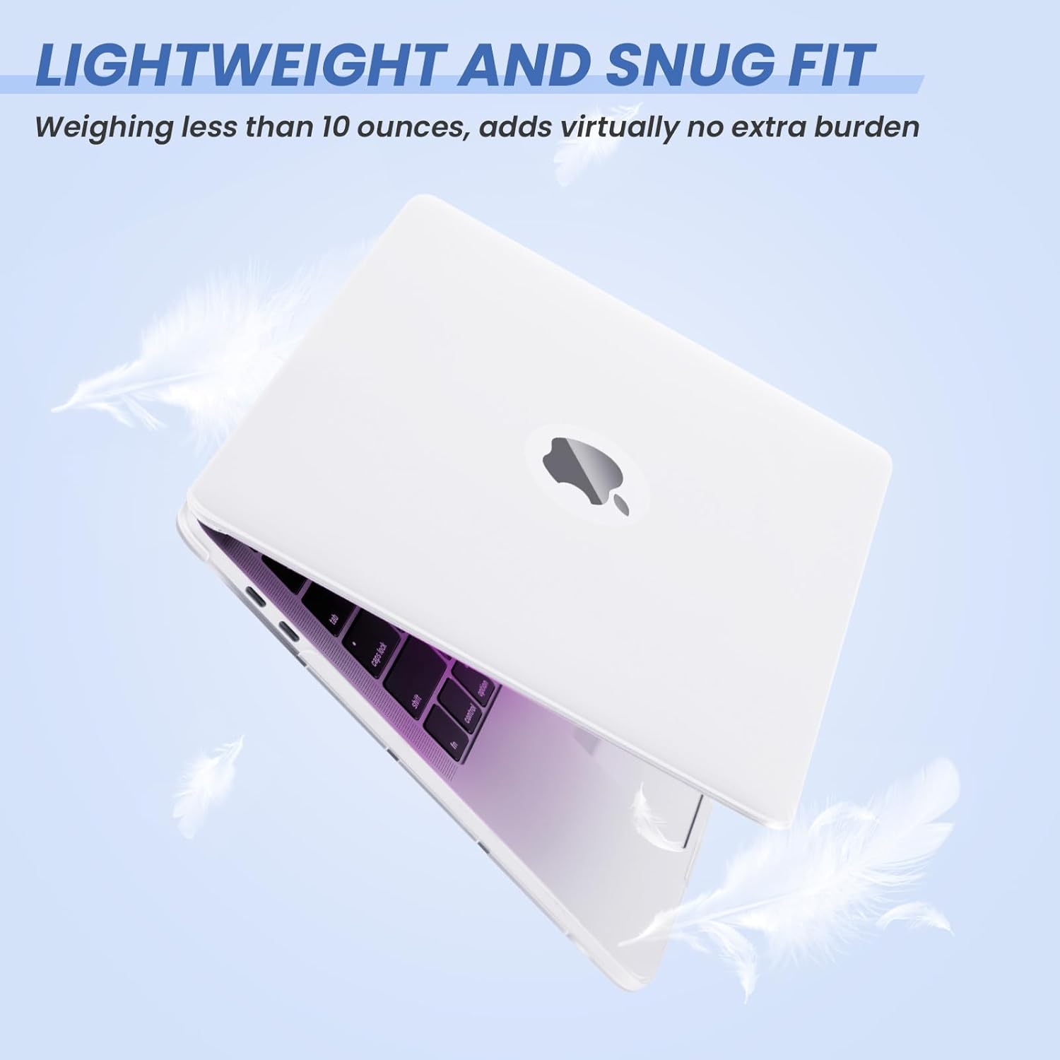 EXCITAT® Husa rigida mata compatibila cu MacBook Air 13.6" (A2681 / A3113 / A3240) – Carcasa semi-transparenta cu suport ascuns, pentru M2 / M3 2022–2024