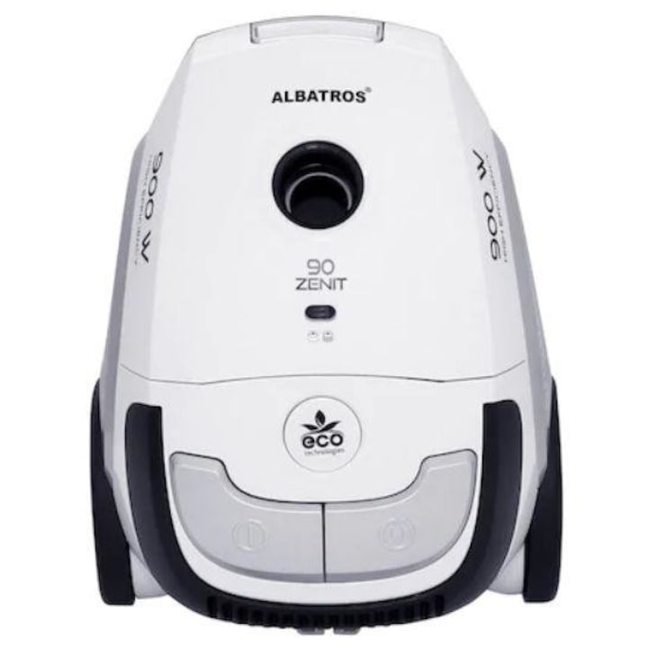 Aspirator cu sac Albatros Zenit 90 Eco, 900 W, Sac textil reutilizabil 2l, Eco type, Alb-Negru