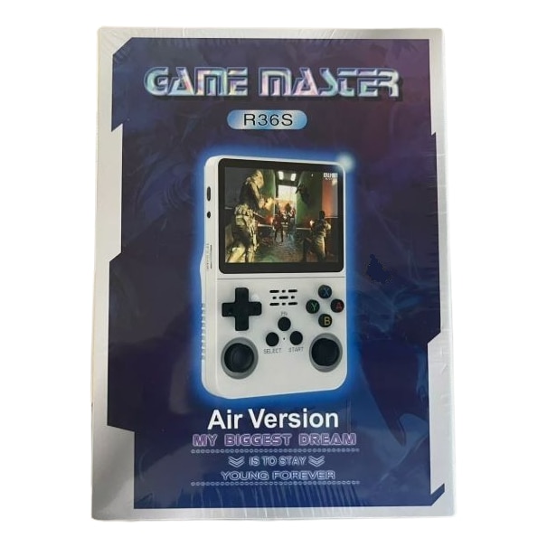 Consola de jocuri retro portabila FRAMMINO®, Air Version R36S, 22682 de jocuri, 128 GB, Linux Ark OS 2.0, ecran IPS de 3, 5 inch, baterie 3000mAh, alba