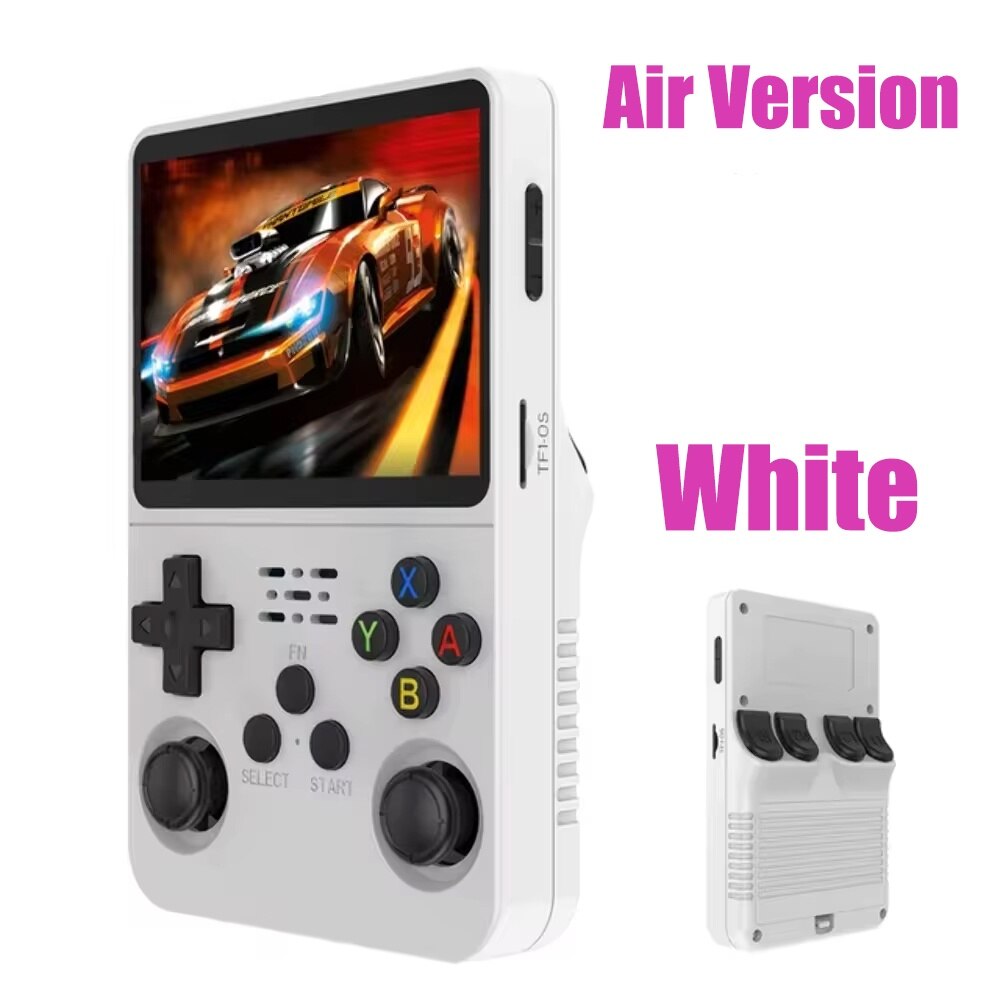 Consola de jocuri retro portabila FRAMMINO®, Air Version R36S, 22682 de jocuri, 128 GB, Linux Ark OS 2.0, ecran IPS de 3, 5 inch, baterie 3000mAh, alba