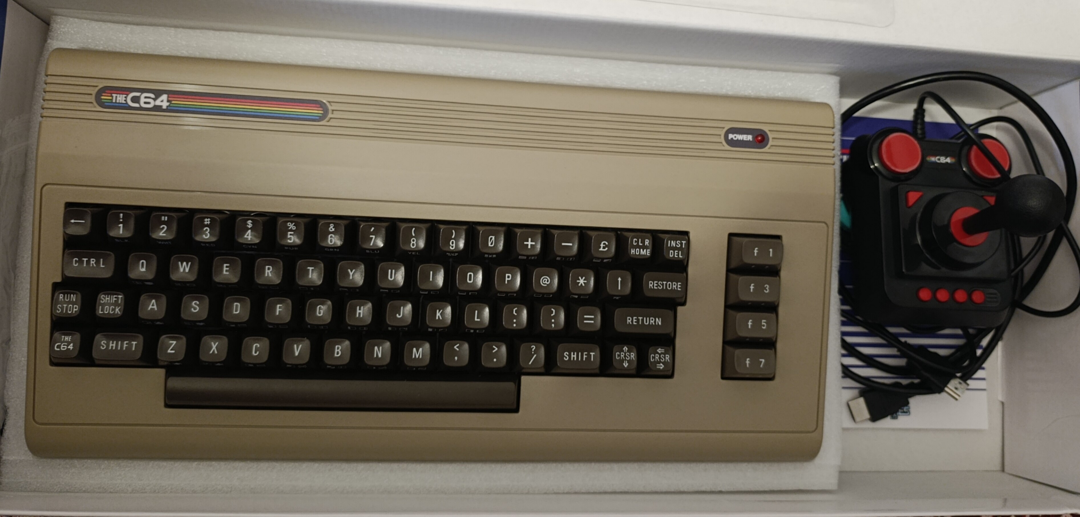 Consolă de jocuri de birou, Commodore C64 Maxi, HD 720p, 64 de jocuri încorporate, Retro, Gri
