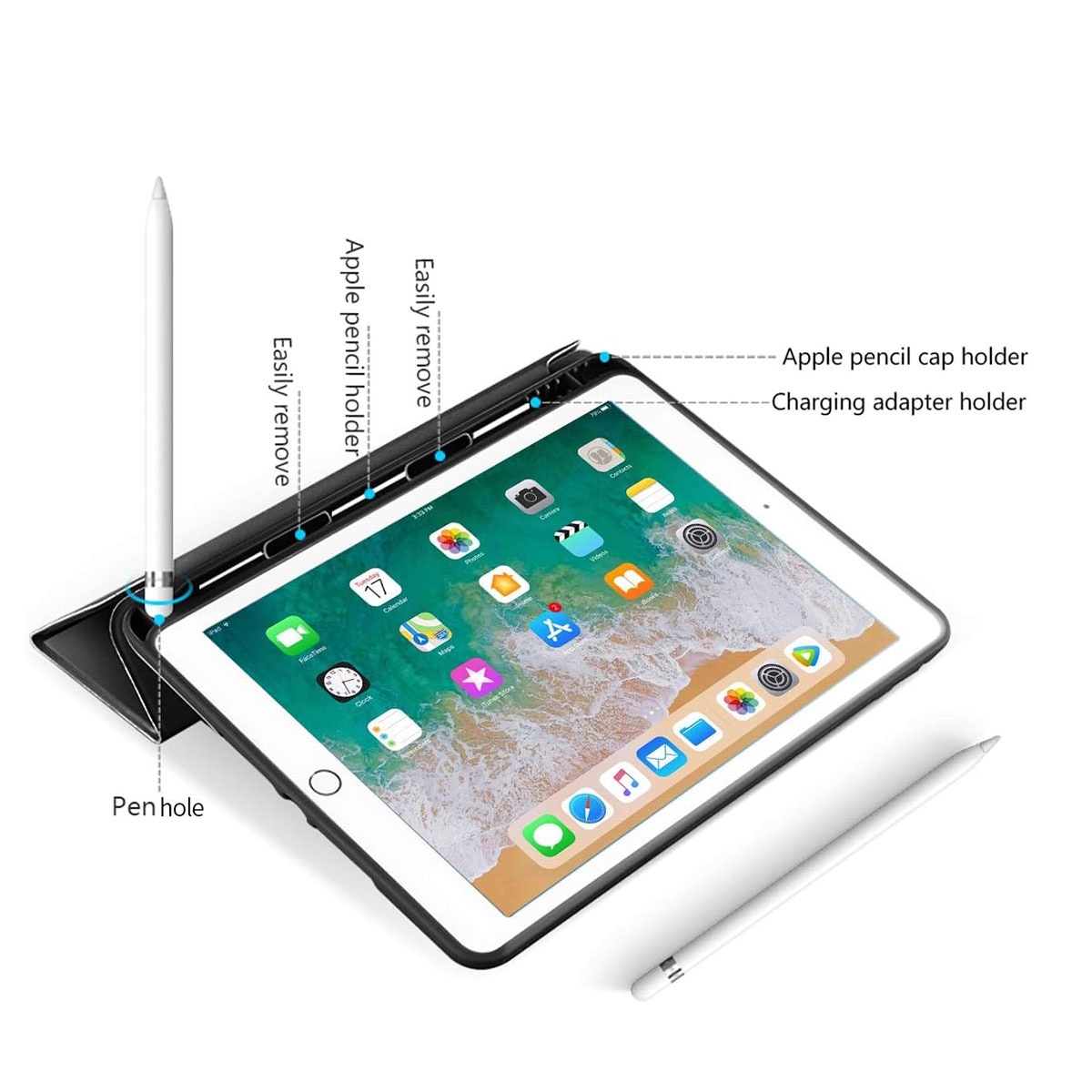Husa tableta Healife pentru iPad 9,8,7 10.2" / Air 3 / Pro 10.5", negru