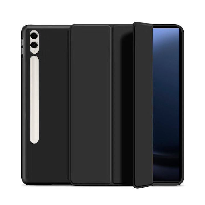 Husa Ultra Slim, pentru Samsung Galaxy Tab S10+ / S9 (FE) Plus 12.4″, TPU Smart Cover - Negru