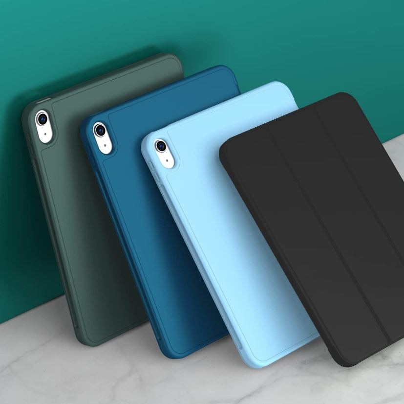 Husa tip Carte cu Suport Pix pentru Apple iPad Mini 6/7, Protectie completa, Pliabila, Negru