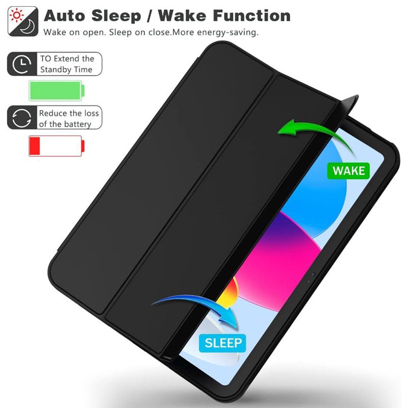 Husa tip Carte cu Suport Pix pentru Apple iPad Mini 6/7, Protectie completa, Pliabila, Negru