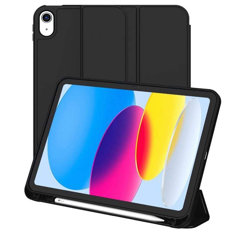 Husa tip Carte cu Suport Pix pentru Apple iPad Mini 6/7, Protectie completa, Pliabila, Negru