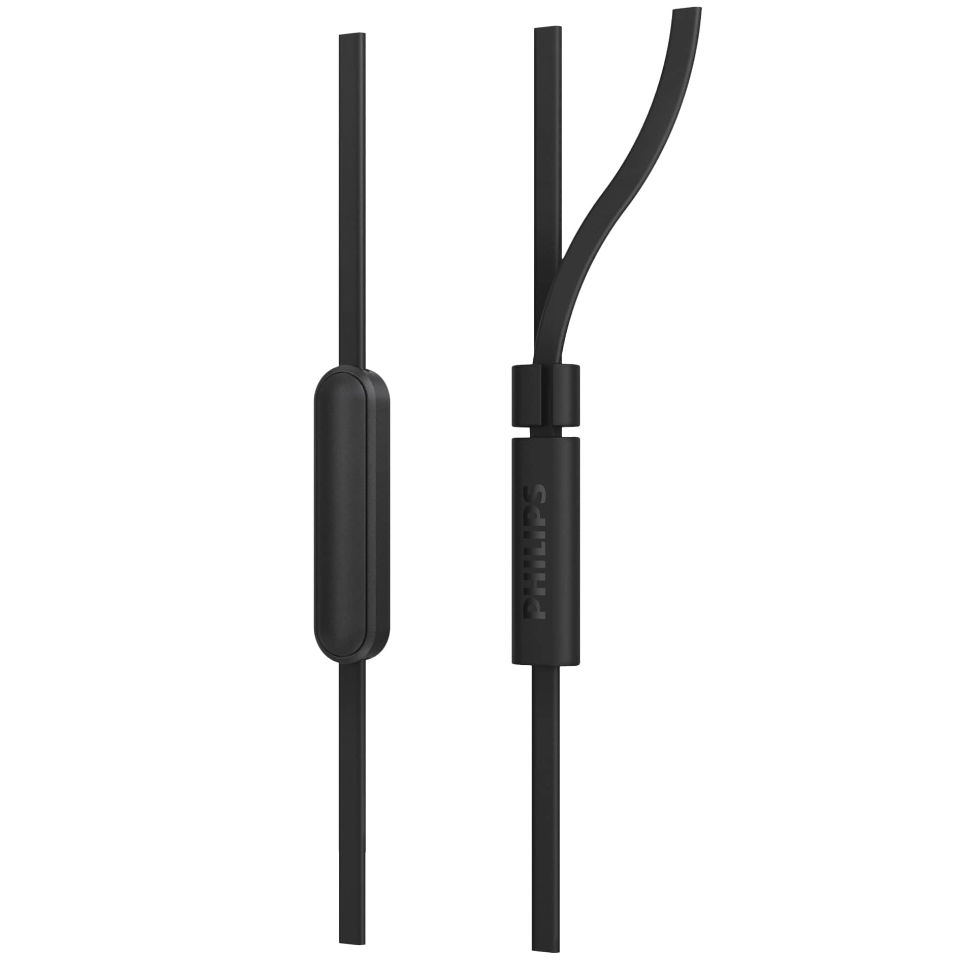Casti Audio In-Ear Philips, TAE1105BK/00, cu fir, Microfon, Negru