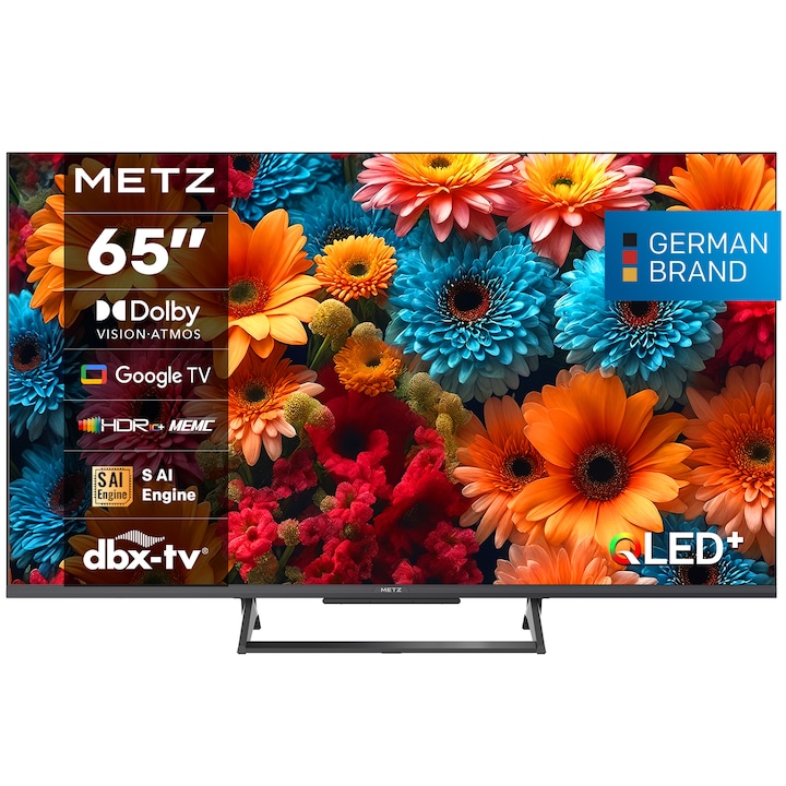 Televizor METZ QLED 65MQF7500Z, 164 cm, Smart Google TV, 4K Ultra HD, Clasa F (Model 2025)