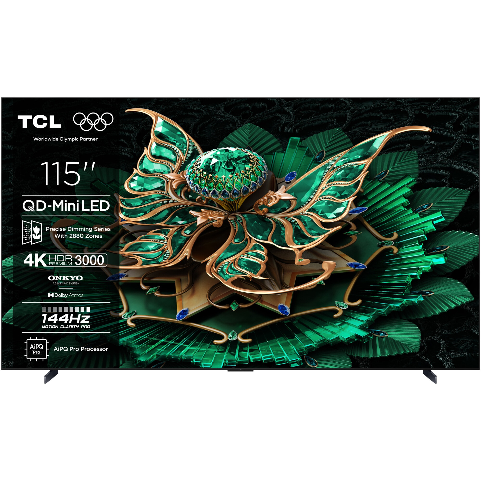 Televizor TCL QD-MiniLed 115C7K, 291 cm, Smart Google TV, 4K Ultra HD, 100Hz, Clasa E (Model 2025)