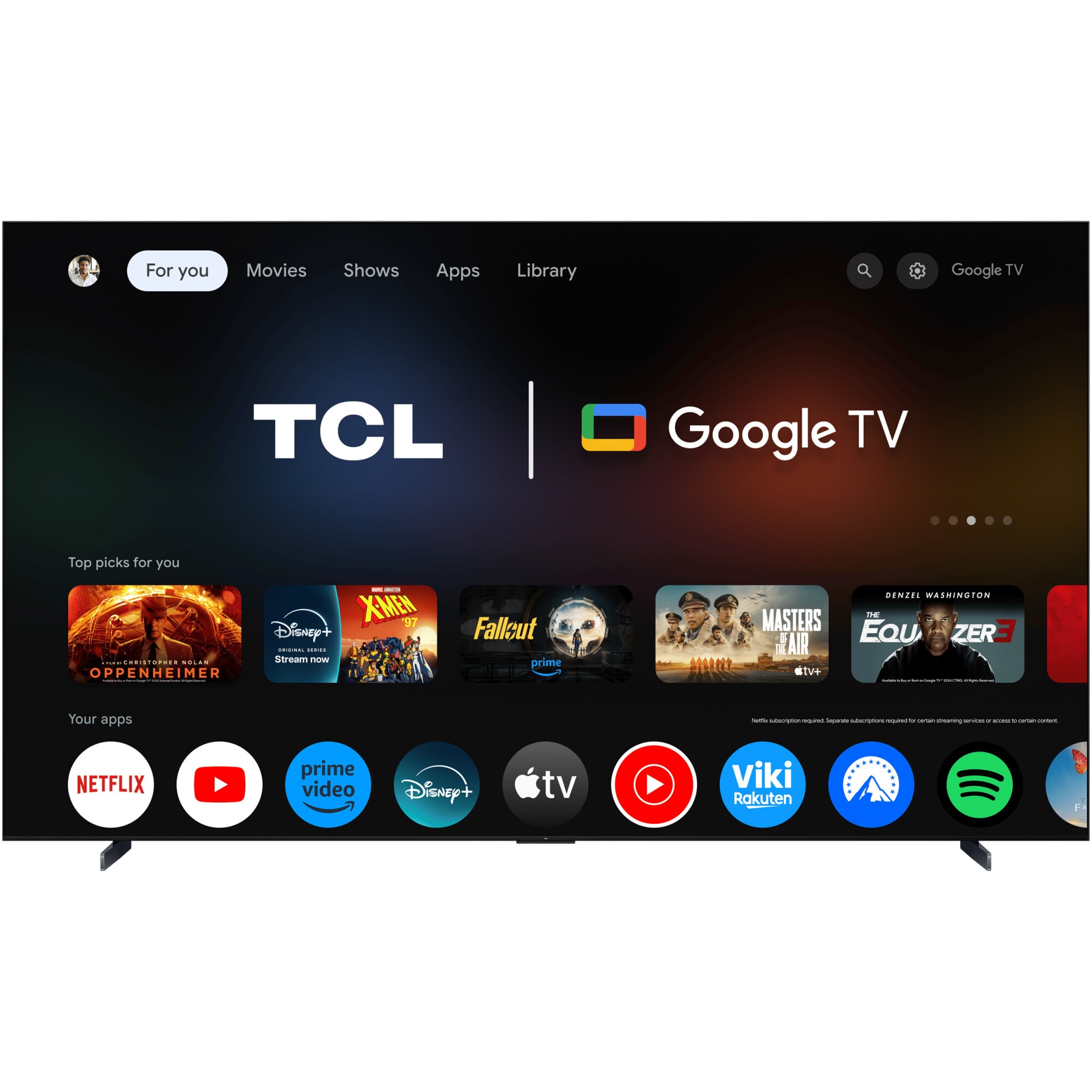 Televizor TCL QD-MiniLed 115C7K, 291 cm, Smart Google TV, 4K Ultra HD, 100Hz, Clasa E (Model 2025)