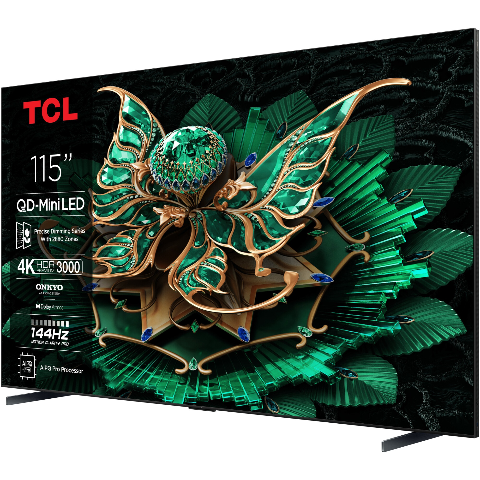 Televizor TCL QD-MiniLed 115C7K, 291 cm, Smart Google TV, 4K Ultra HD, 100Hz, Clasa E (Model 2025)