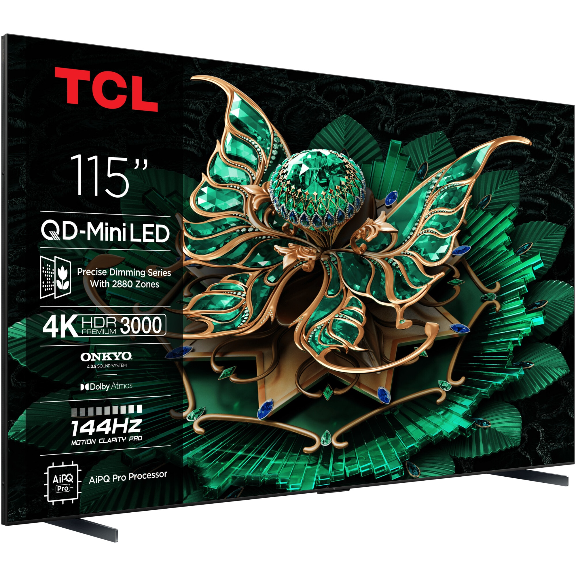 Televizor TCL QD-MiniLed 115C7K, 291 cm, Smart Google TV, 4K Ultra HD, 100Hz, Clasa E (Model 2025)