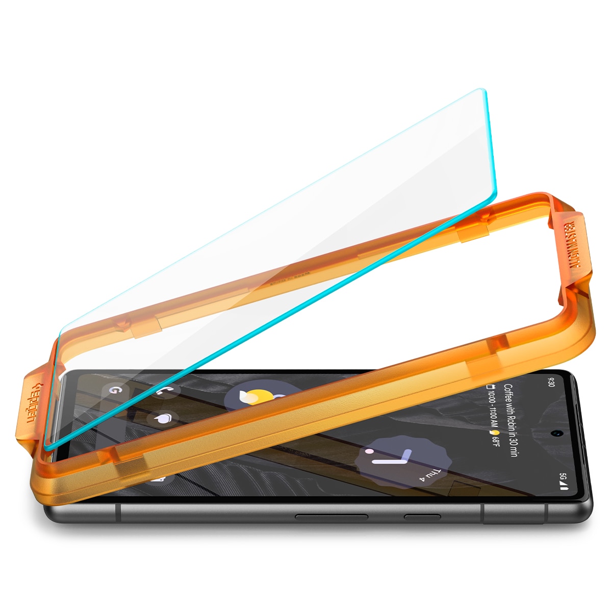 Set 2 folii sticla Spigen Glass Align Master pentru Google Pixel 7a, culoare tranparent