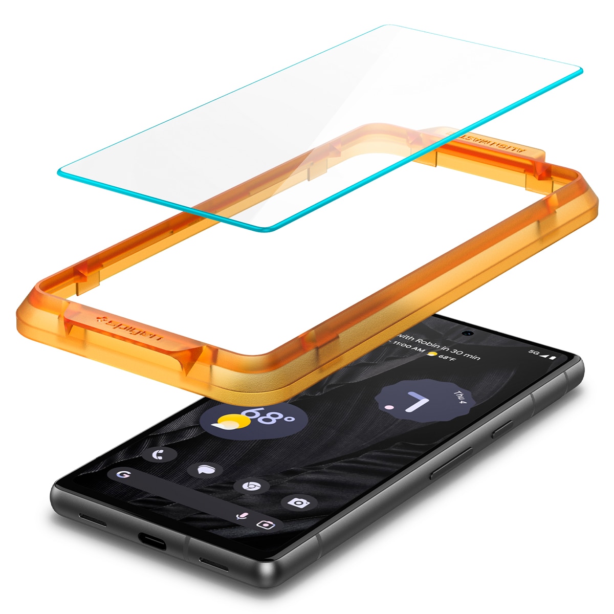 Set 2 folii sticla Spigen Glass Align Master pentru Google Pixel 7a, culoare tranparent