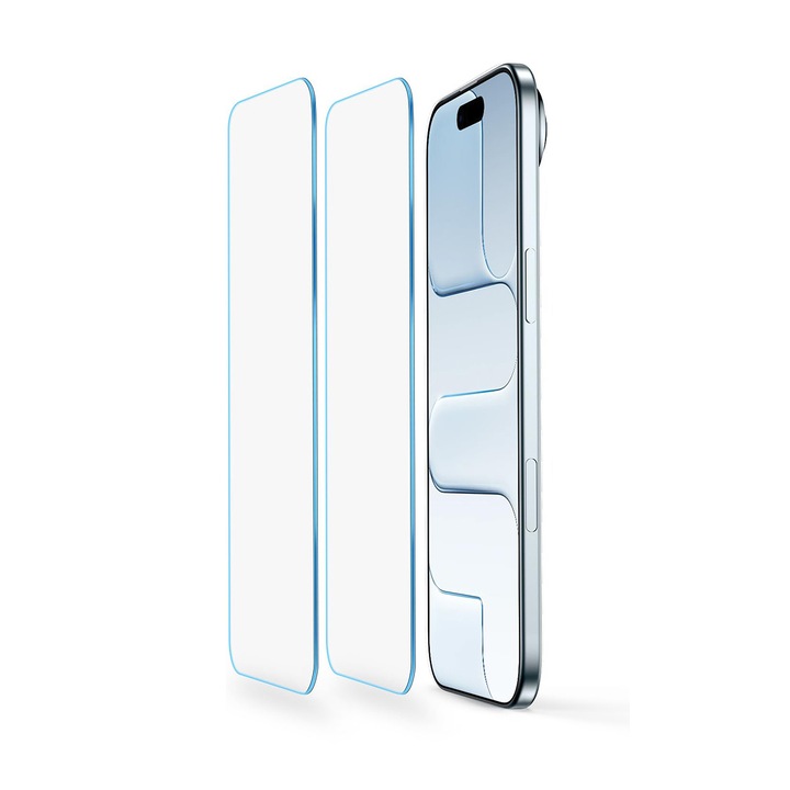 Set 2 Folii Protectie pentru iPhone 17 Air, Sticla Temperata 9H+, Claritate Super HD, Tratament Oleofob si Anti-Amprente