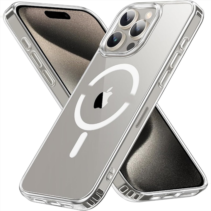 Husa compatibila cu Incarcarea Magsafe compatibila cu iPhone 15 Pro Max, CASEY STUDIOS™, de Protectie, Slim, pentru Incarcare Wireless, Margini Ridicate de Protectia Ecranului si a Camerelor