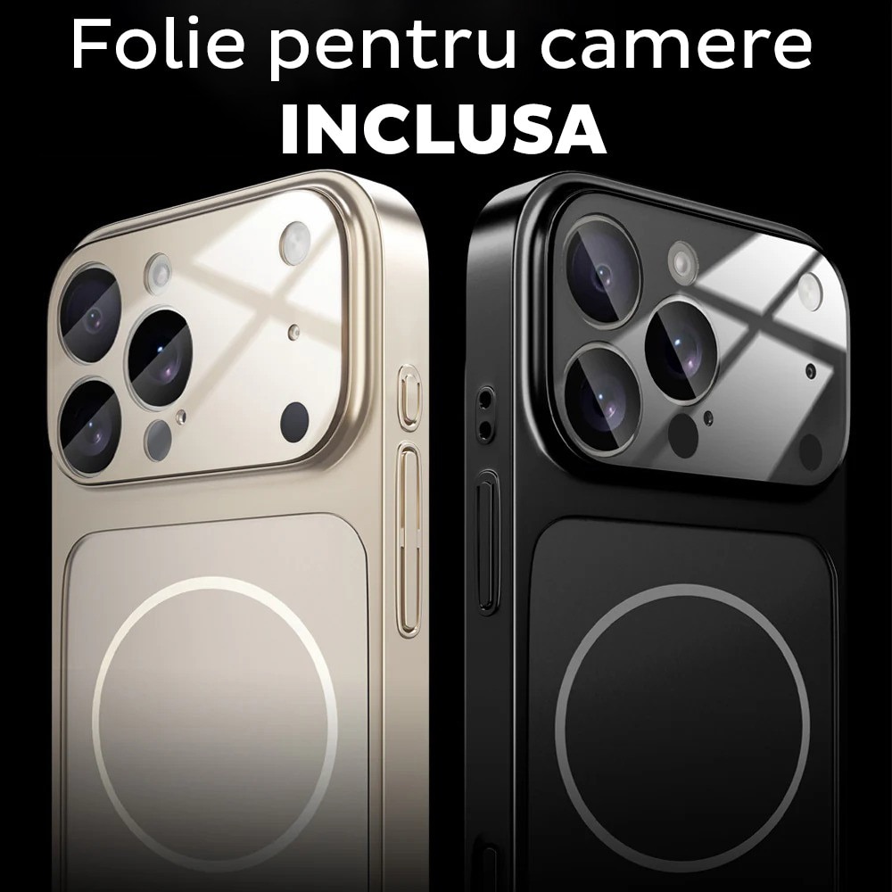 Husa pentru Apple iPhone 15 Pro Max Daden® MagLens, Slim, Incarcare wireless, Magsafe, Protectie camera inclusa, Portocaliu