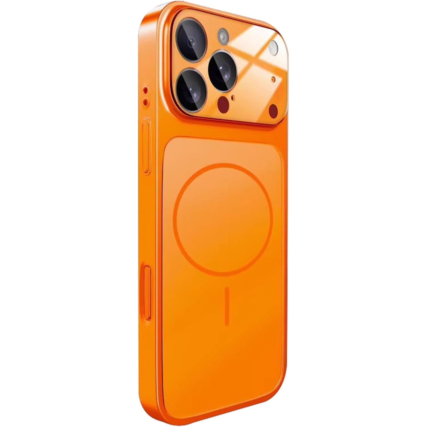 Husa pentru Apple iPhone 15 Pro Max Daden® MagLens, Slim, Incarcare wireless, Magsafe, Protectie camera inclusa, Portocaliu