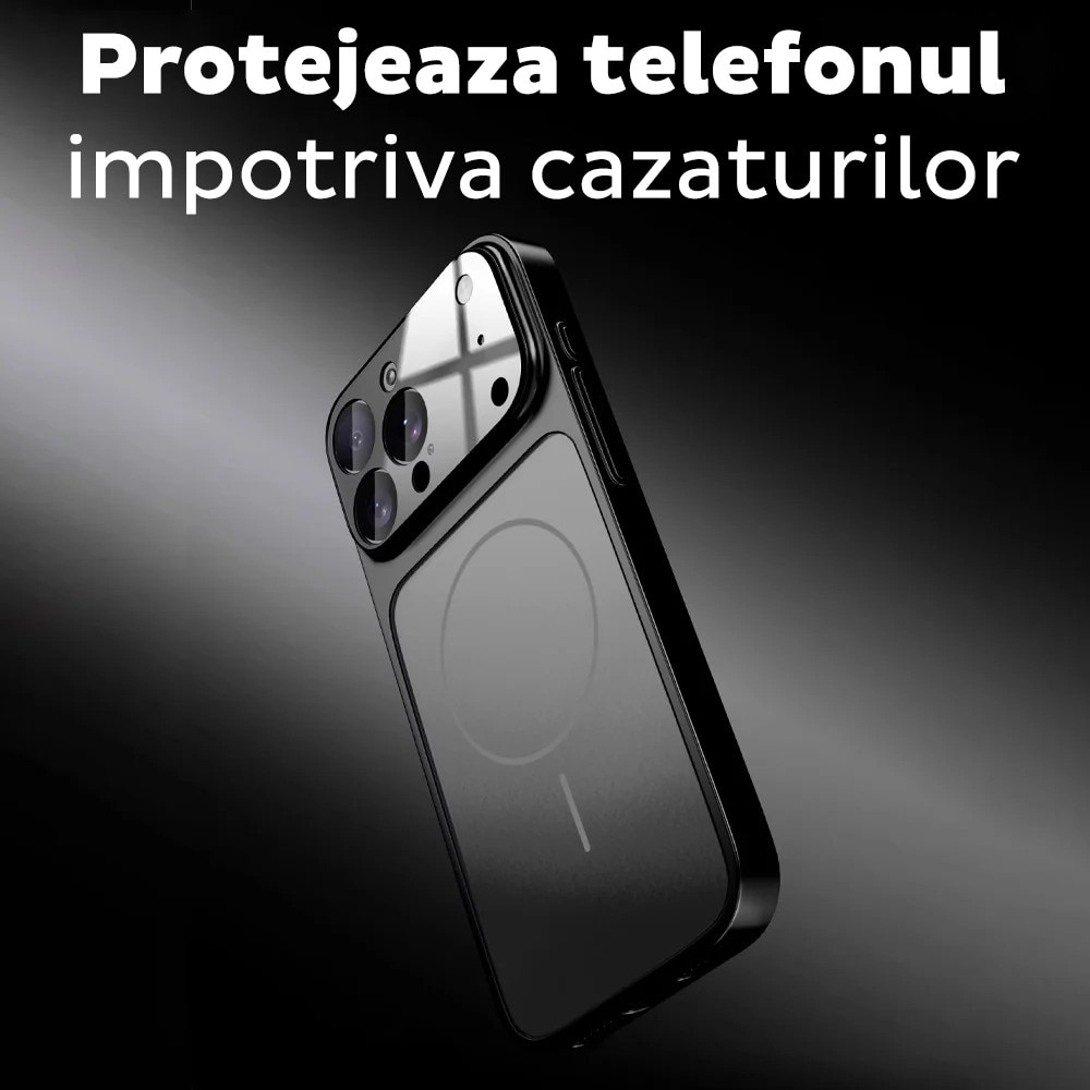 Husa pentru Apple iPhone 15 Pro Max Daden® MagLens, Slim, Incarcare wireless, Magsafe, Protectie camera inclusa, Portocaliu