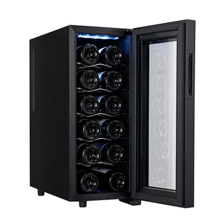 Racitor de vinuri ADLER, 1 usa, 12 sticle, negru, 33 l