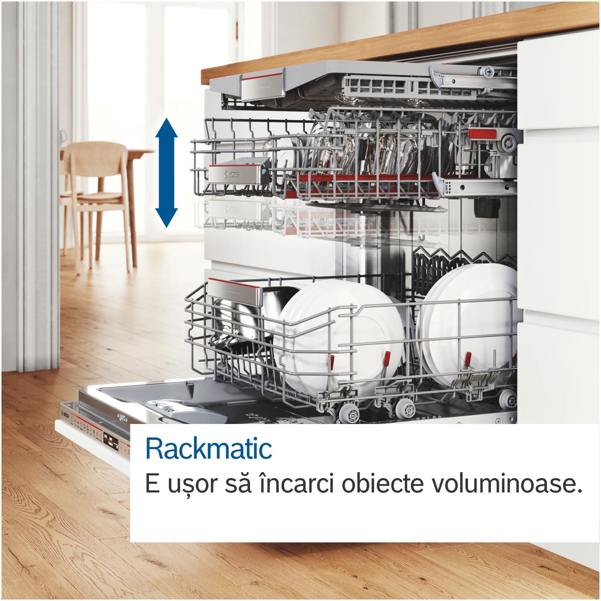 Masina de spalat vase Bosch SMS6TCI00E, 14 seturi, 6 programe, Clasa A, Home Connect, Tab-count, ExtraDry, Zeolith, Silence Plus, 60 cm, Inox anti-amprenta