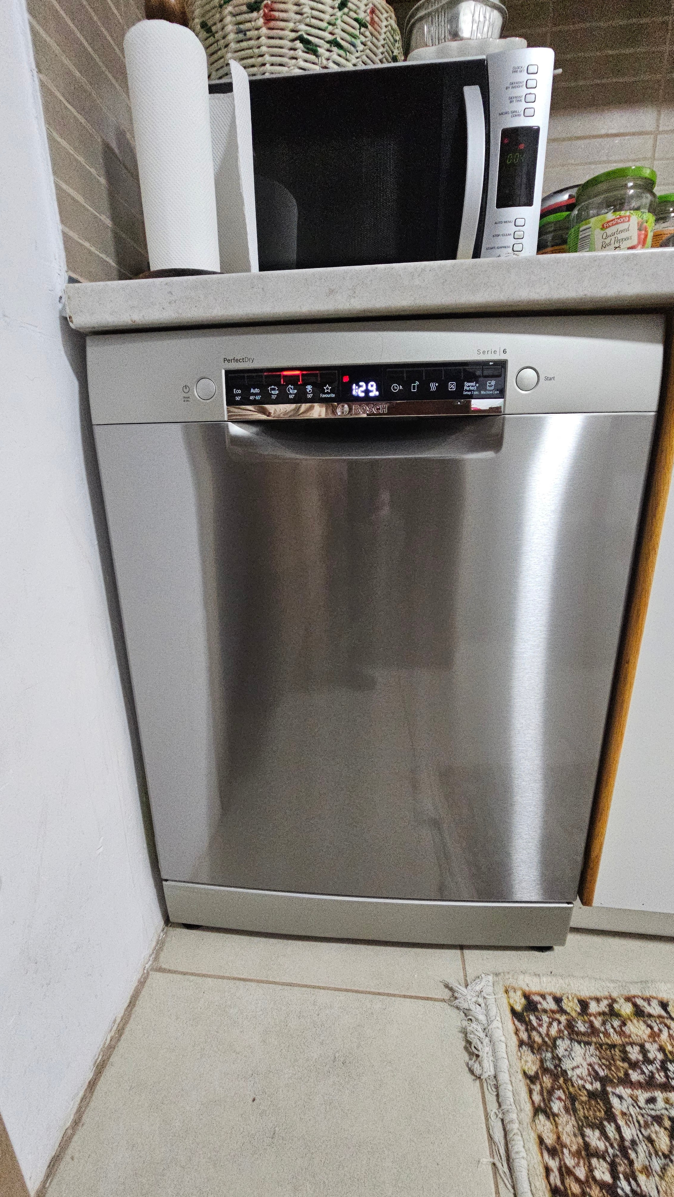 Masina de spalat vase Bosch SMS6TCI00E, 14 seturi, 6 programe, Clasa A, Home Connect, Tab-count, ExtraDry, Zeolith, Silence Plus, 60 cm, Inox anti-amprenta