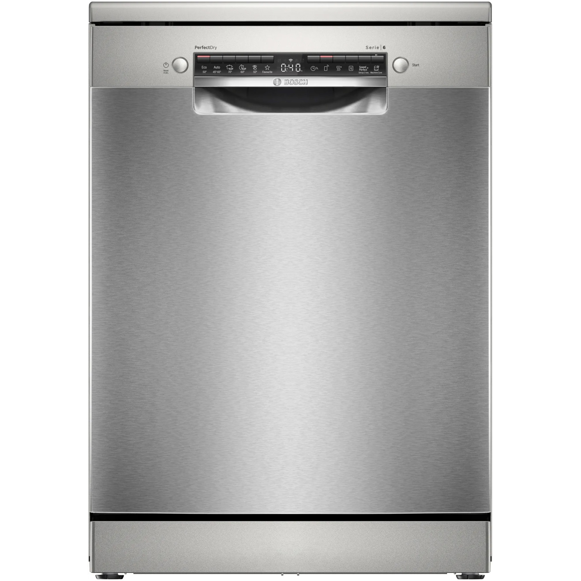 Masina de spalat vase Bosch SMS6TCI00E, 14 seturi, 6 programe, Clasa A, Home Connect, Tab-count, ExtraDry, Zeolith, Silence Plus, 60 cm, Inox anti-amprenta