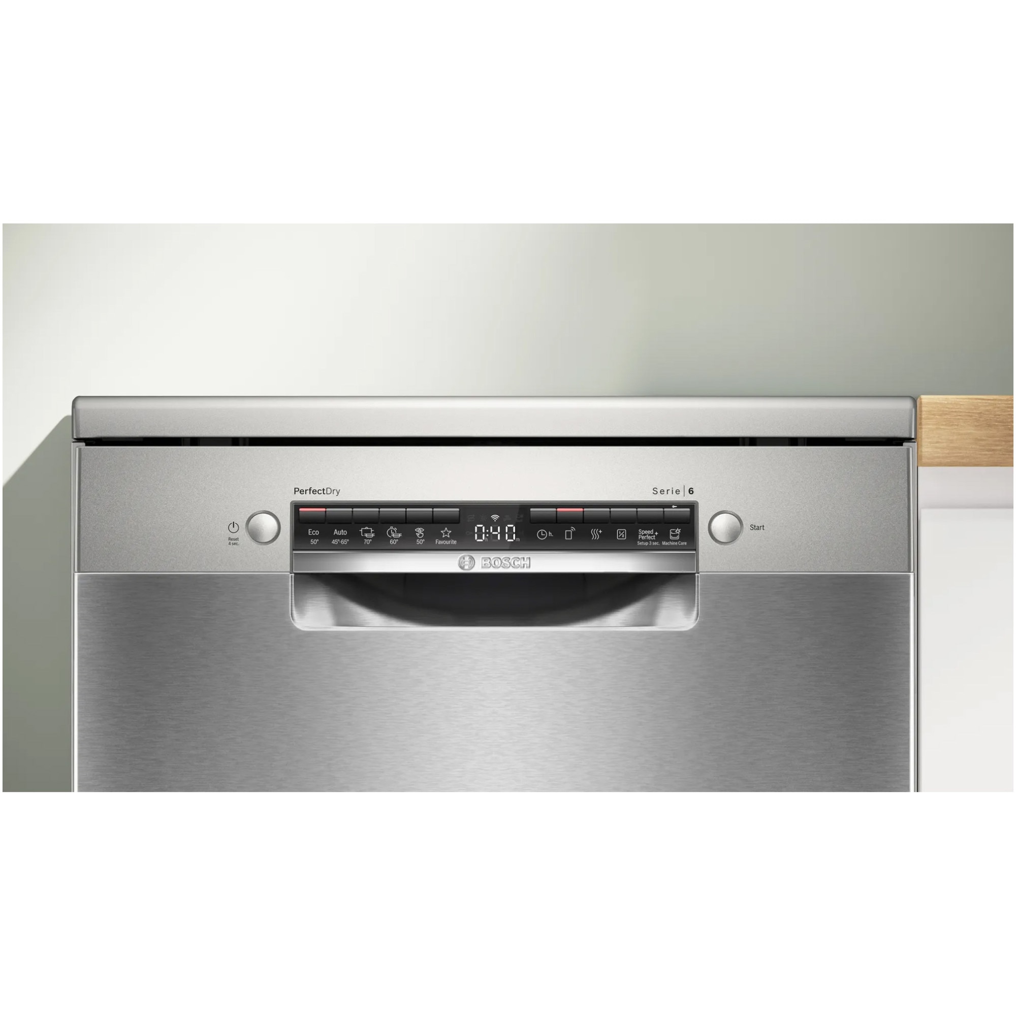Masina de spalat vase Bosch SMS6TCI00E, 14 seturi, 6 programe, Clasa A, Home Connect, Tab-count, ExtraDry, Zeolith, Silence Plus, 60 cm, Inox anti-amprenta