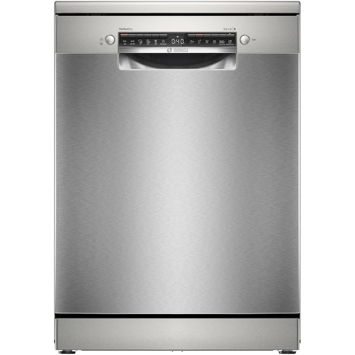 Masina de spalat vase Bosch SMS6TCI00E, 14 seturi, 6 programe, Clasa A, Home Connect, Tab-count, ExtraDry, Zeolith, Silence Plus, 60 cm, Inox anti-amprenta