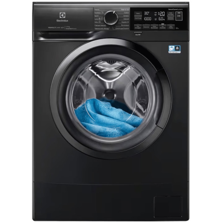 Masina de spalat rufe Electrolux EW6SM406BXE, 6 kg, 1000 rpm, Clasa B, Motor Inverter cu Magnet Permanent, Display LED, TimeManager, DarkSilver