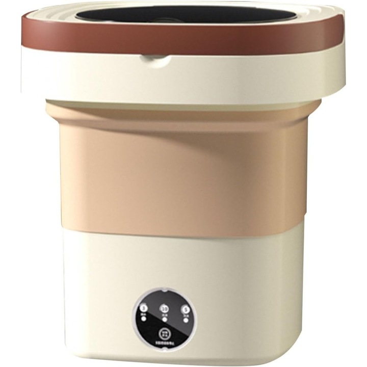Masina de spalat pliabila 10,5L, cu centrifuga, pliabila, portabila, semiautoamata, alb/roz