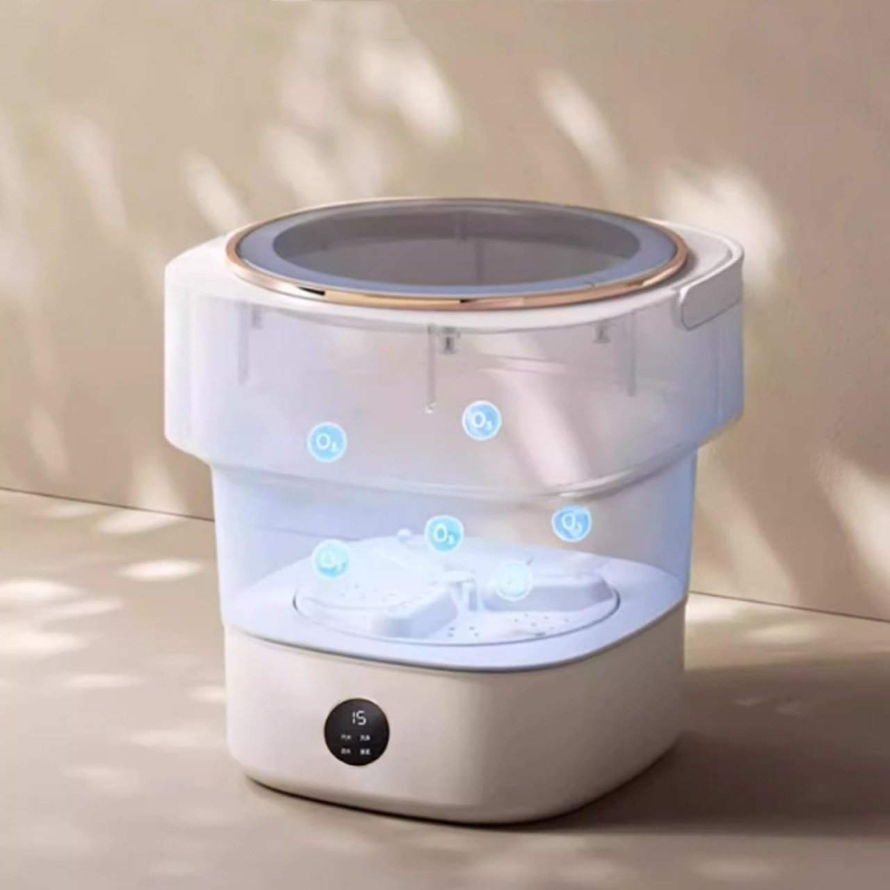 Masina de spalat pliabila 10,5L, cu centrifuga, pliabila, portabila, semiautoamata, alb/roz