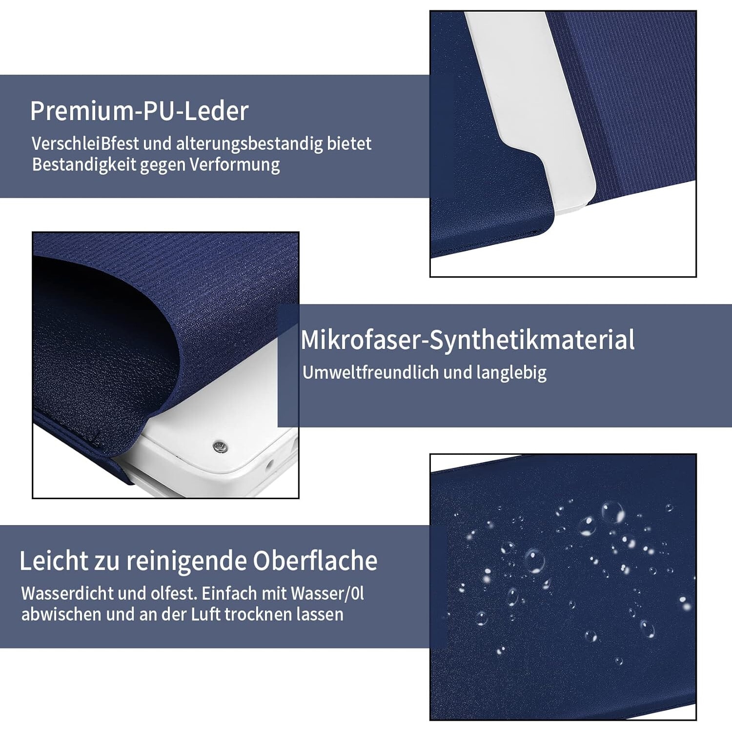 Husa protectoare multifunctionala, piele PU, rezistenta la apa, ultra-subtire, 345x254mm