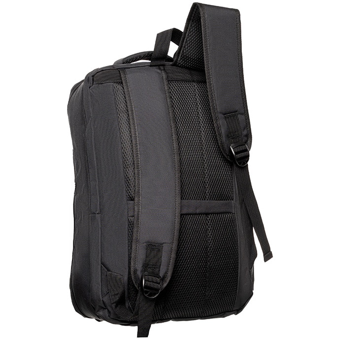 Rucsac New York pentru notebook, Spacer, 17", compartiment laptop si compartiment calatorie, buzunar frontal, compartiment travel, troler strap,, waterproof, poliester, negru