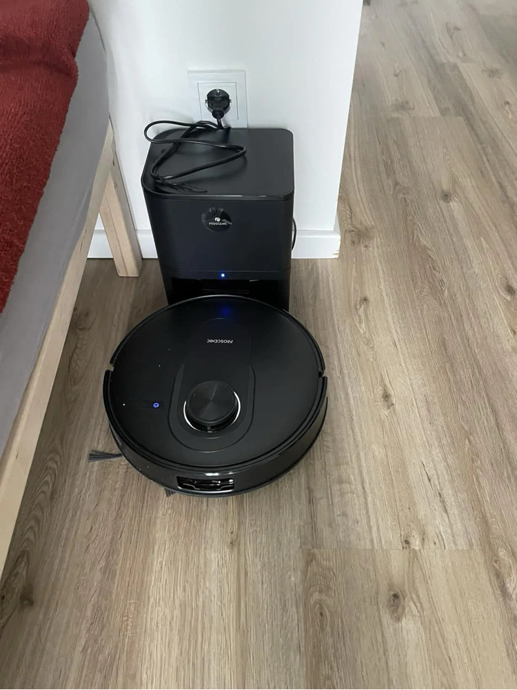 Aspirator robot Proscenic Q10 cu mop, 8000Pa, Robot de aspirare, Google Home, Siri sau IFTTT, navigare LiDAR 360°, statie de auto-golire