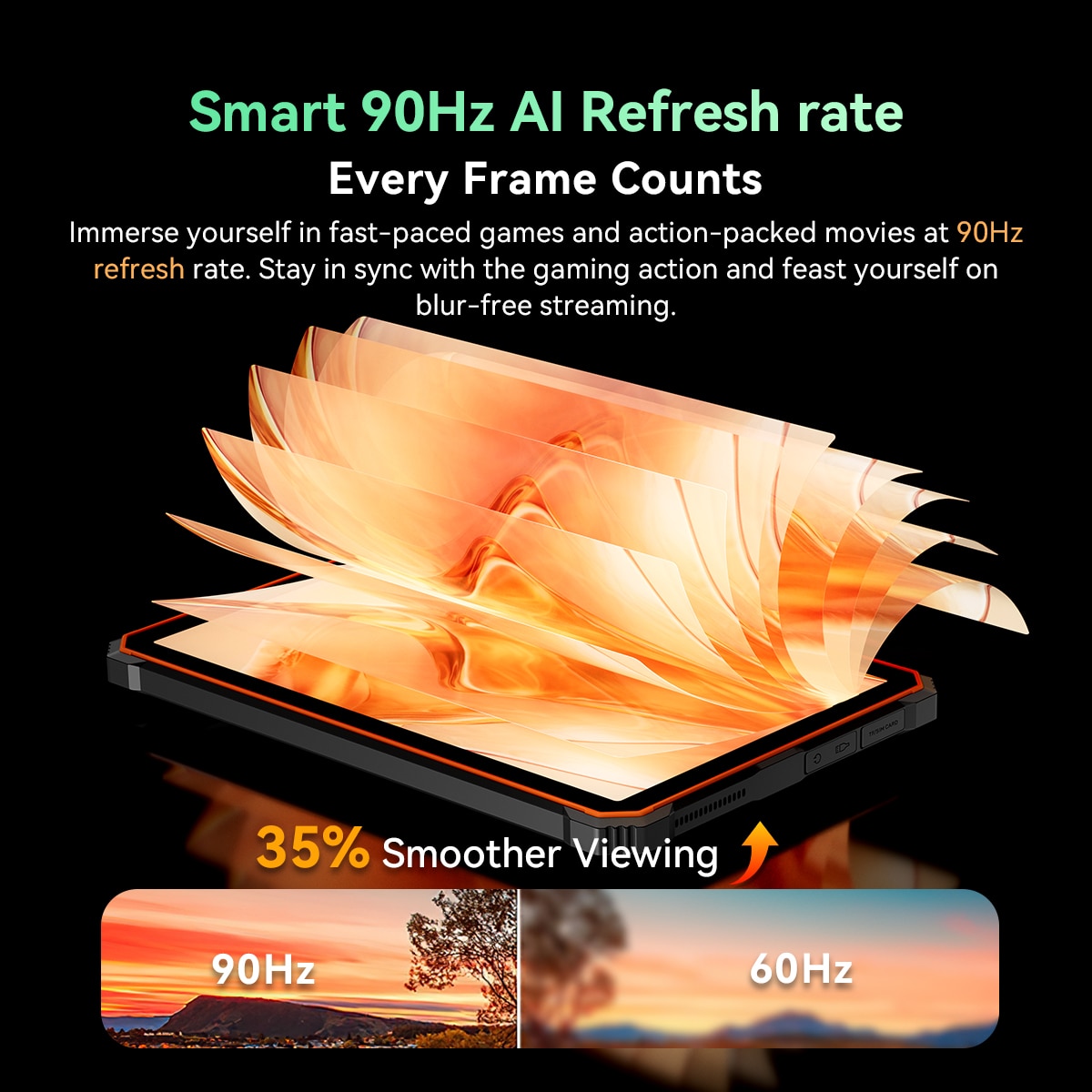 Tableta Blackview Active 10 Pro, 10.98 inch, Android 14, WiFi6, 2.4GHz, 5GHz, FHD+IPS, 90HZ, 36GB Ram(12GB + 24GB extensibili), 1920x1200, 256GB ROM, 30000mAh, NFC/RGB/DRM L1 Netflix HD, Portocaliu