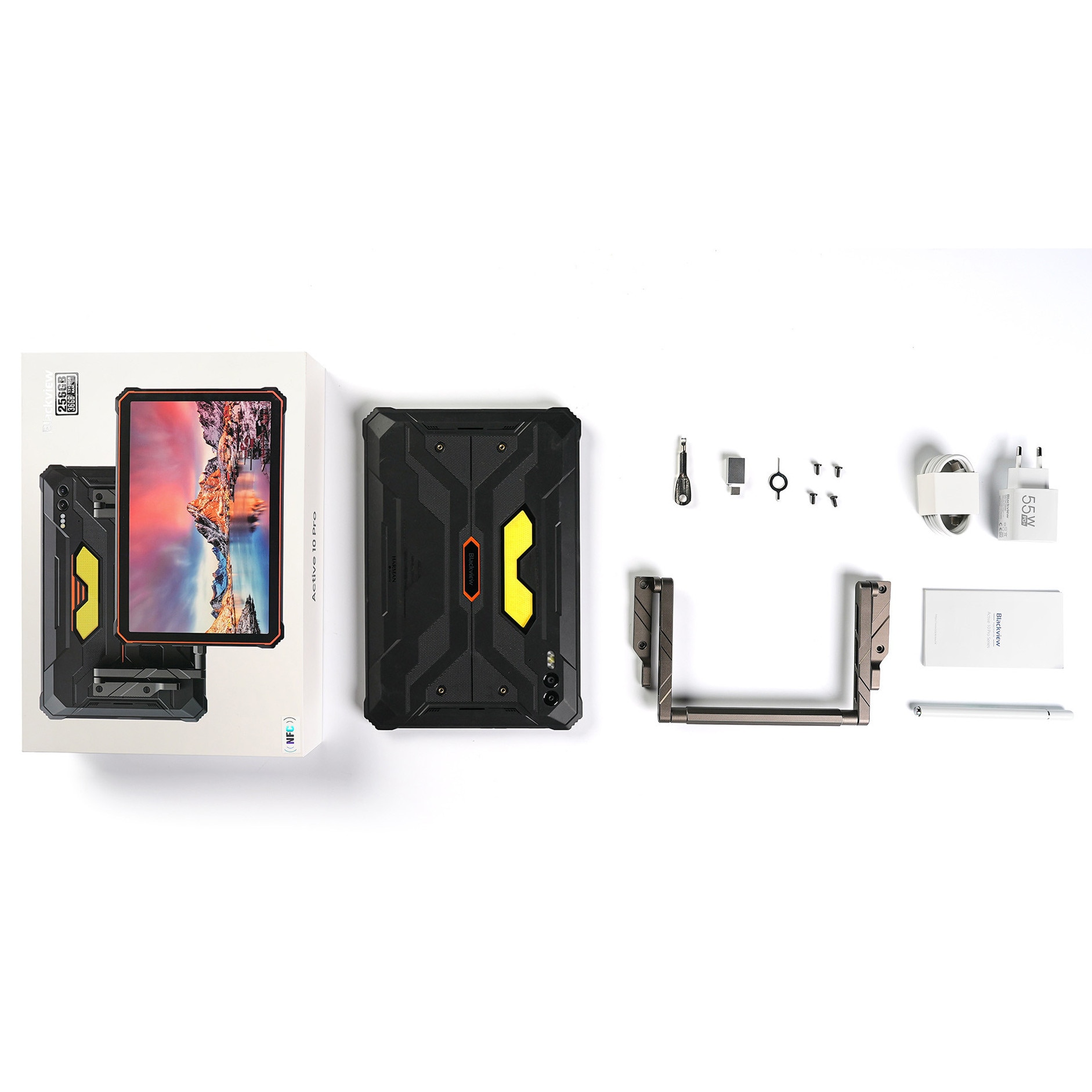 Tableta Blackview Active 10 Pro, 10.98 inch, Android 14, WiFi6, 2.4GHz, 5GHz, FHD+IPS, 90HZ, 36GB Ram(12GB + 24GB extensibili), 1920x1200, 256GB ROM, 30000mAh, NFC/RGB/DRM L1 Netflix HD, Portocaliu