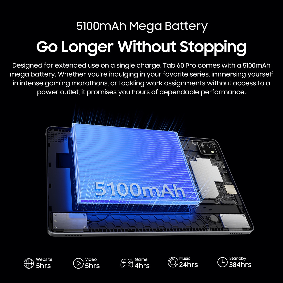 Tableta Blackview Tab 60 Pro, 10.1 inch, Android 15, 2.4G+5G, WiFi 6, 24GB Ram(8GB + 16GB extensibili), 128GB ROM, Expandabil 1TB, 5100mAhSuport pentru pozitionarea GPS, Albastru