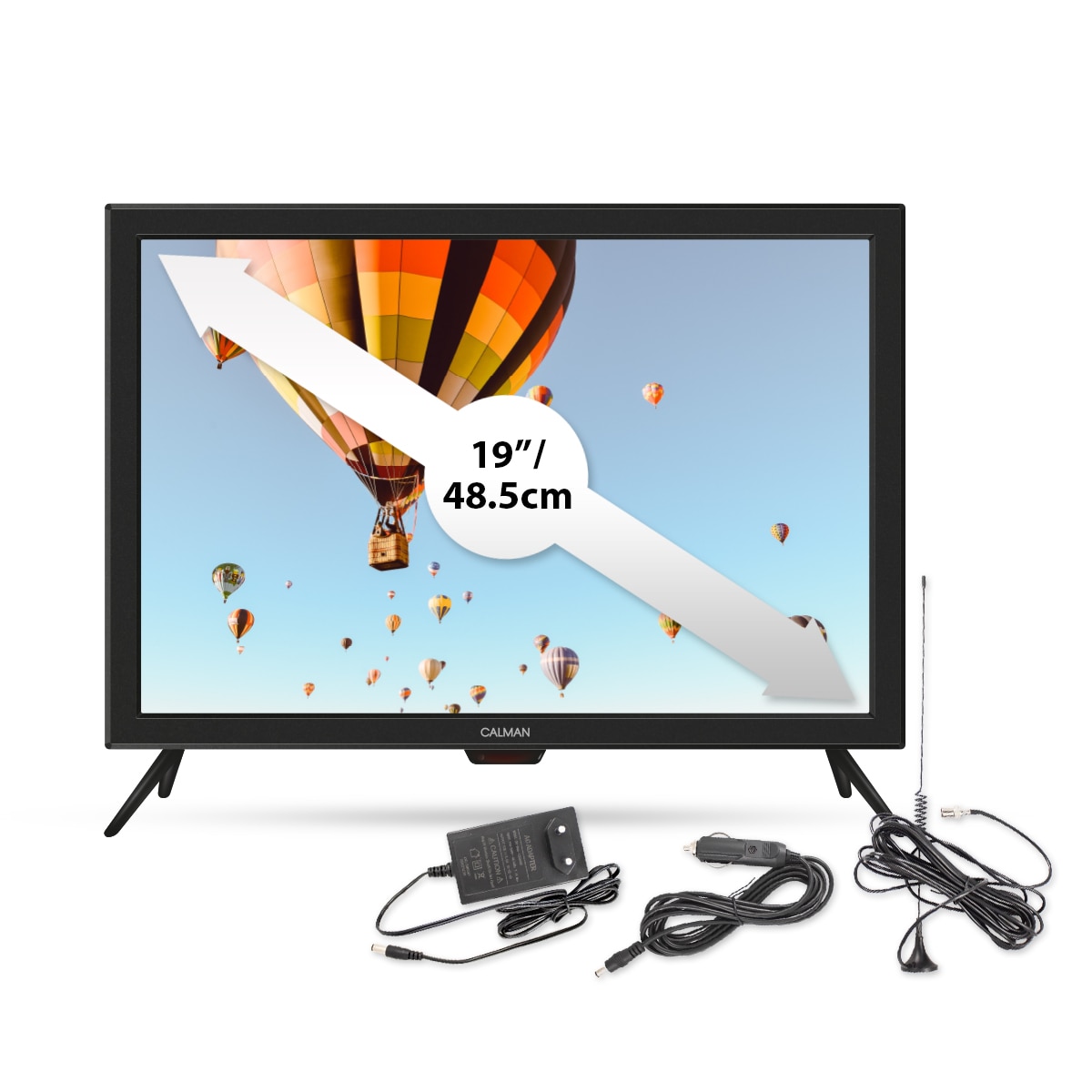 Televizor Calman, LED, Full HD, 12V / 220V, 19 inchi, Negru