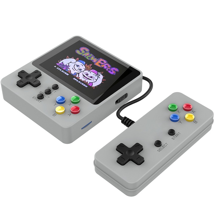 Consola retro portabila, STELS, K51, 500 de jocuri, Retro, Gri