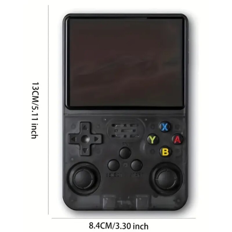 Consola de jocuri portabila R36S, ecran IPS 3.5 inch, 640×480, 64GB, peste 15.000 jocuri retro incluse, Negru