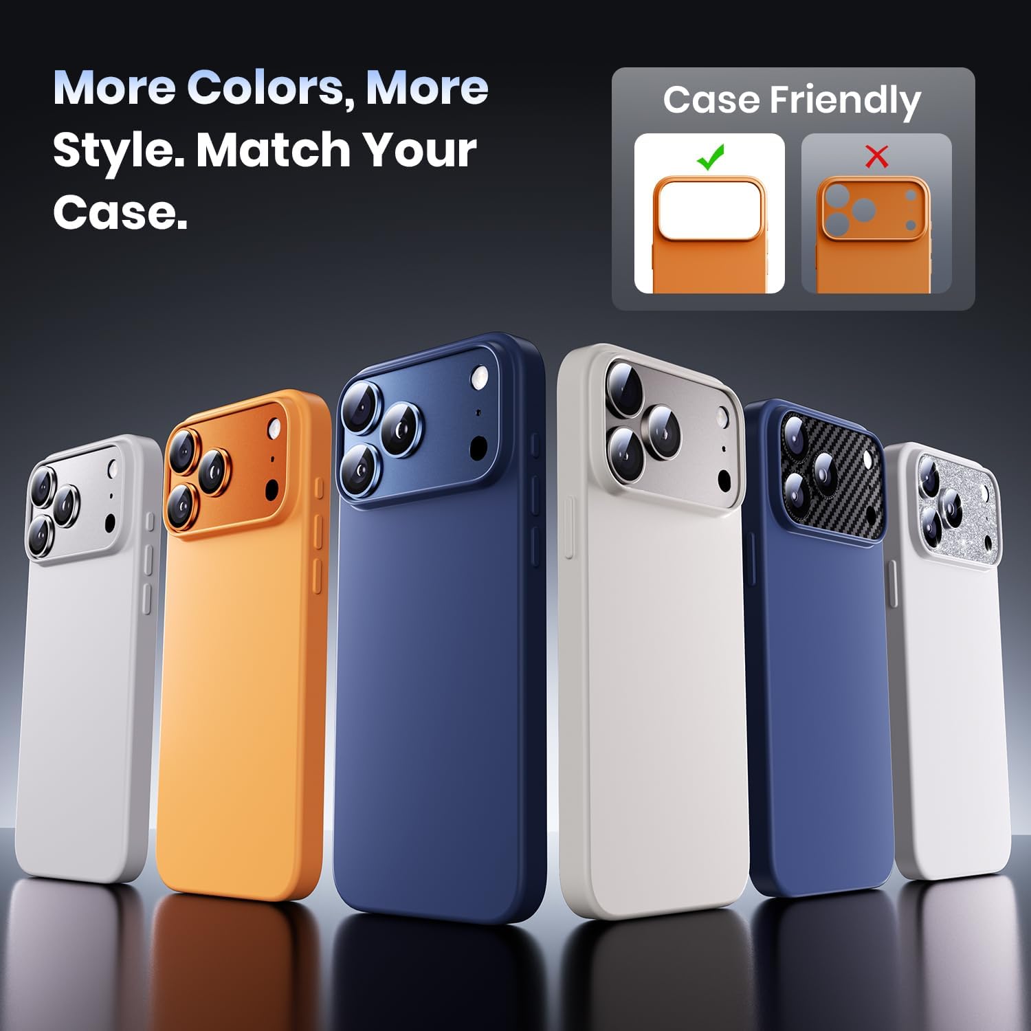 Folie Protectie Camera compatibila cu iPhone 17 Pro Max, Omelivon, Full Cover, Protectie Profesionala, Sticla temperata 9H, Ultra HD, Anti Amprente, Anti Zgarieturi, Anti Socuri, Portocaliu