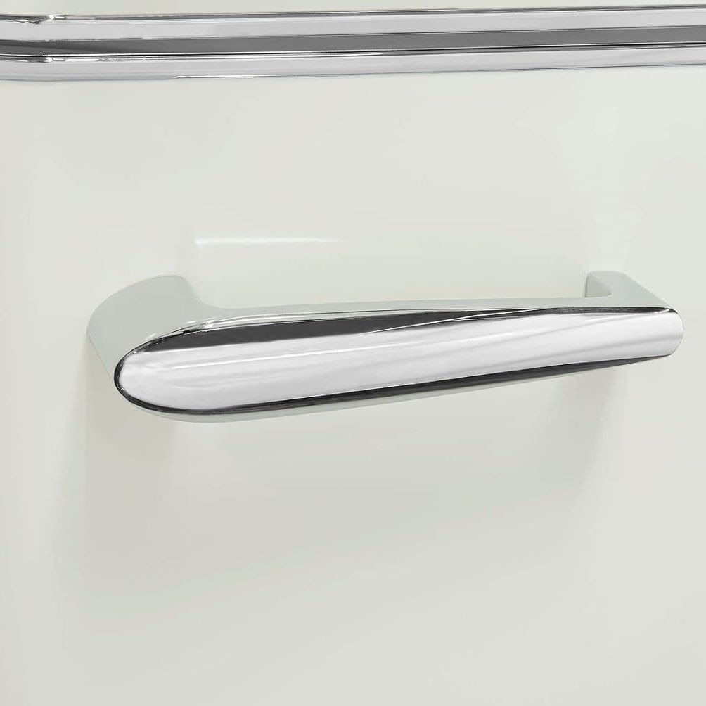 Frigider retro Exquisit, capacitate totala 206 litri, H 146.5 cm, congelator 4 stele, compartiment pentru fructe/legume, 4 rafturi din sticla, iluminat interior LED, control mecanic de temperatura, dezghetare manuala, picioare ajustabile, crem