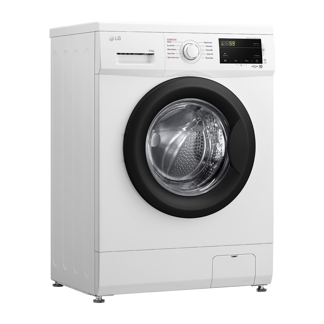 Masina de spalat rufe LG F2J3WSBWE, 6,5 kg, max. 1200 rpm, Masina de spalat cu abur, Design ingust, Clasa energetica E, Alb