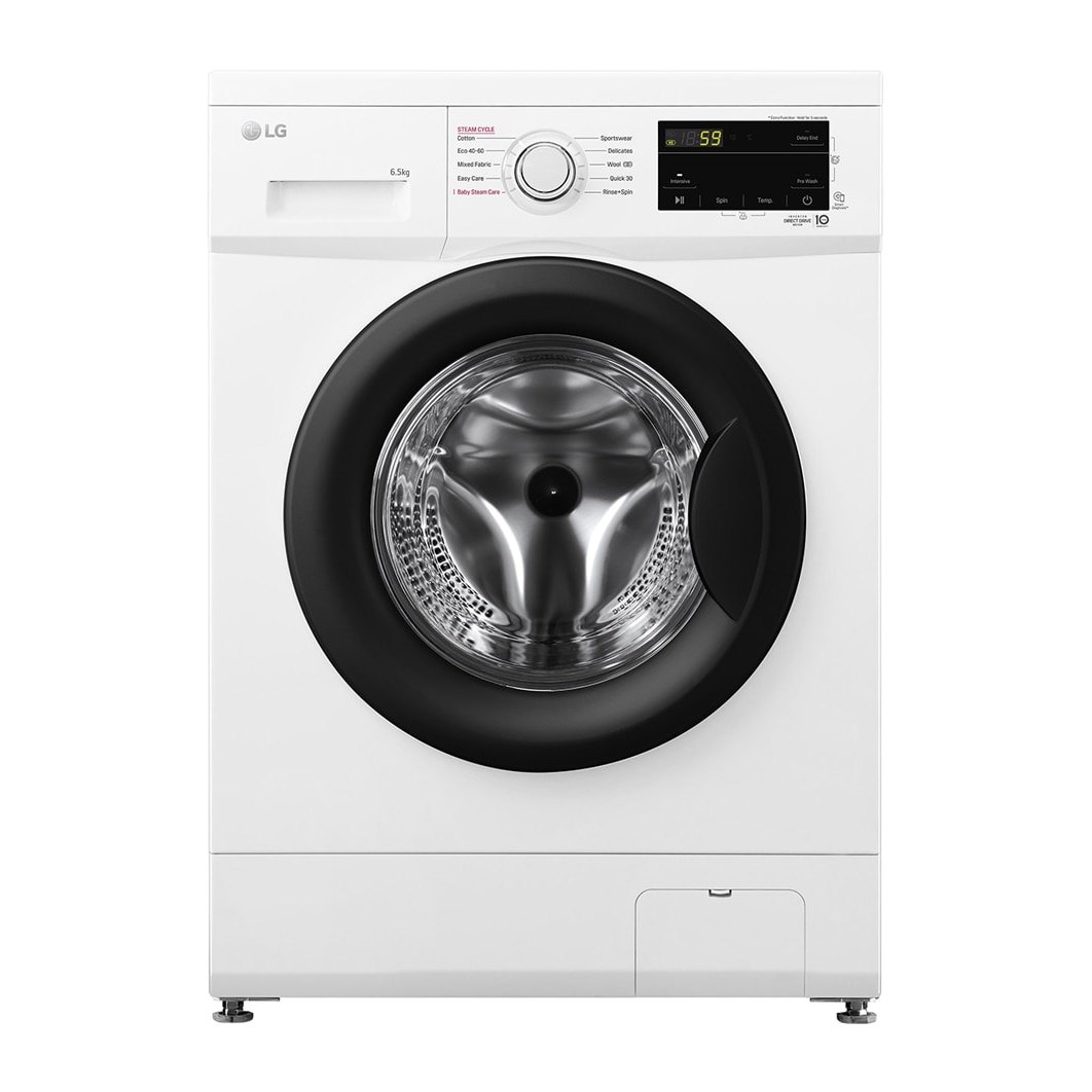 Masina de spalat rufe LG F2J3WSBWE, 6,5 kg, max. 1200 rpm, Masina de spalat cu abur, Design ingust, Clasa energetica E, Alb