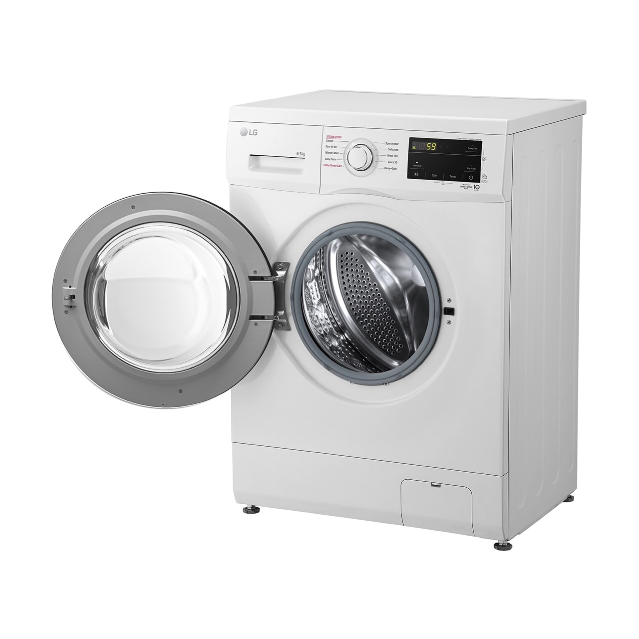 Masina de spalat rufe LG F2J3WSBWE, 6,5 kg, max. 1200 rpm, Masina de spalat cu abur, Design ingust, Clasa energetica E, Alb