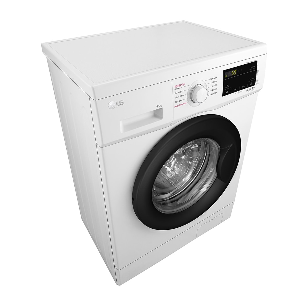 Masina de spalat rufe LG F2J3WSBWE, 6,5 kg, max. 1200 rpm, Masina de spalat cu abur, Design ingust, Clasa energetica E, Alb